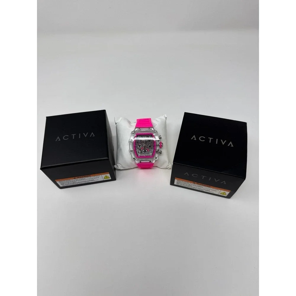Invicta Pink Transparent Case Chronograph Watch